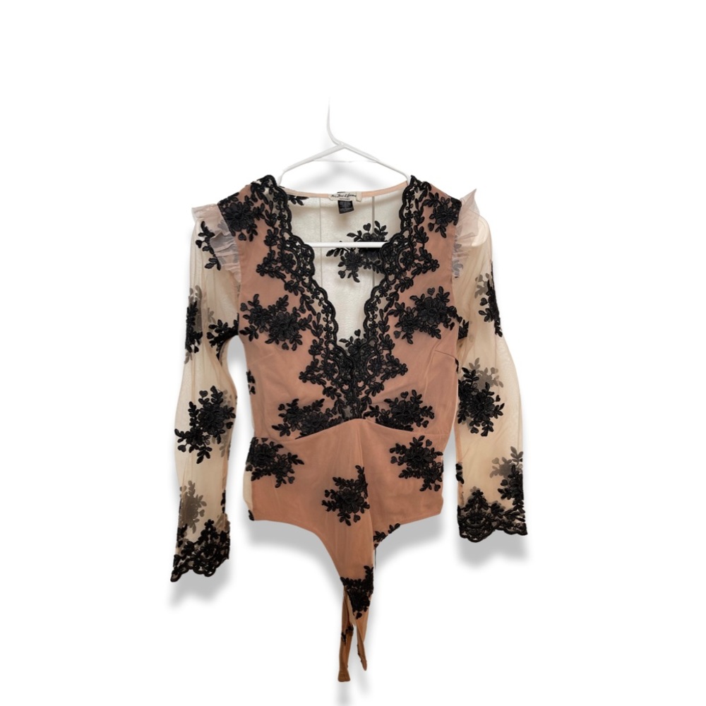 FOR LOVE AND LEMONS LACY EMBROIDERED BODYSUIT